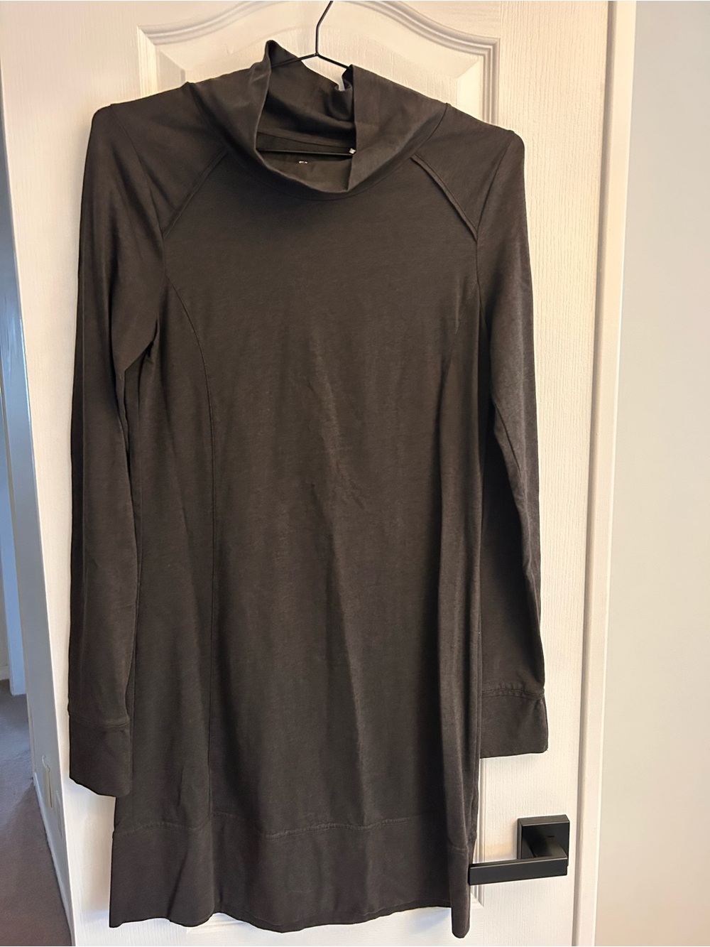 Toad&Co Black Long-Sleeve Cowl-Neck Midi Dress